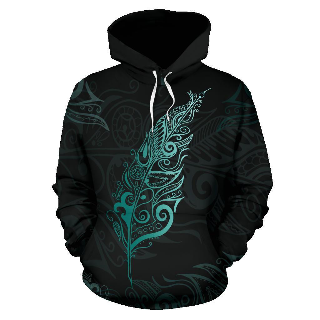 light-silver-fern-new-zealand-hoodie-turquoise