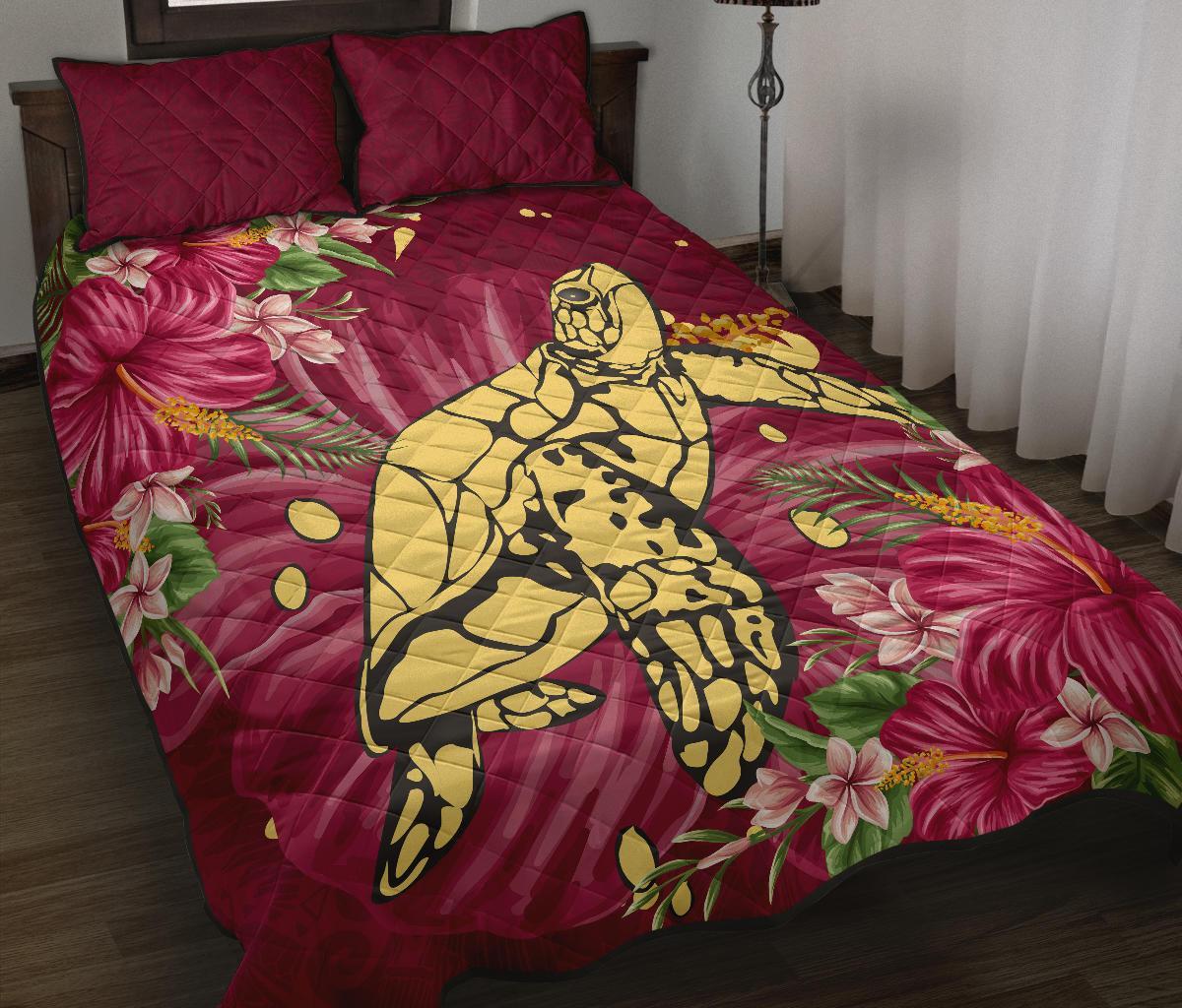 new-zealand-quilt-bed-set-turtle-polynesian-hibiscus
