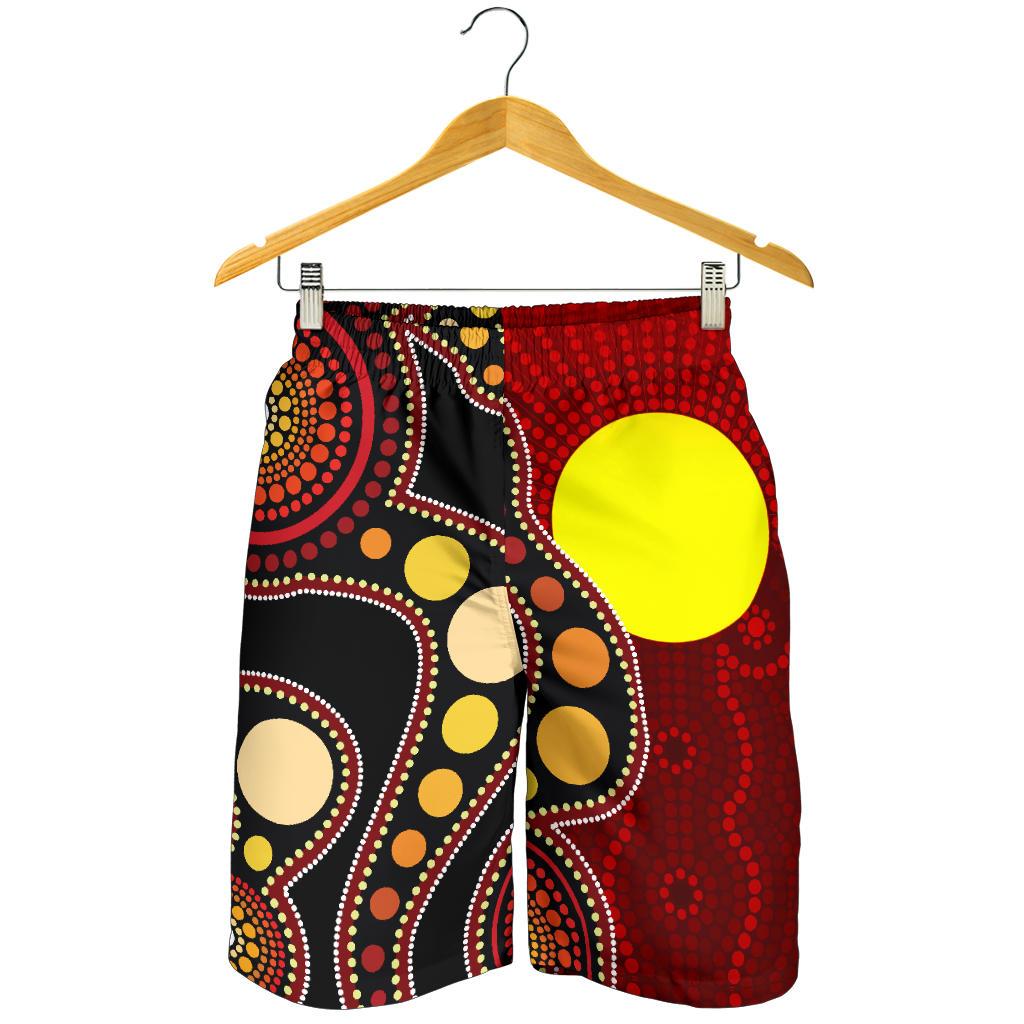 aboriginal-mens-shorts-australia-aboriginal-lives-matter-flag-circle-dot-painting-art-shorts