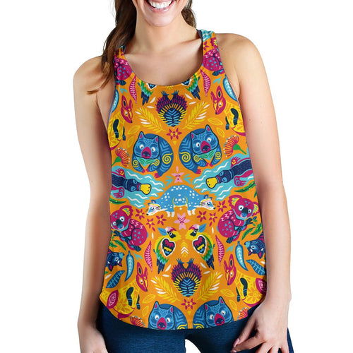 Racerback Tank - Australia Animal Top Tank Patterns Color Art - Women - Vibe Hoodie