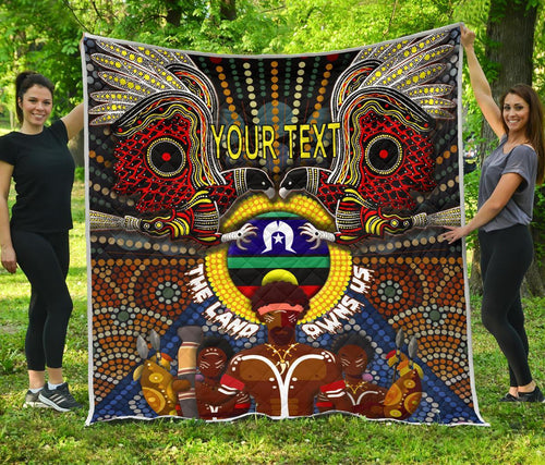 custom-text-the-land-owns-us-premium-quilt