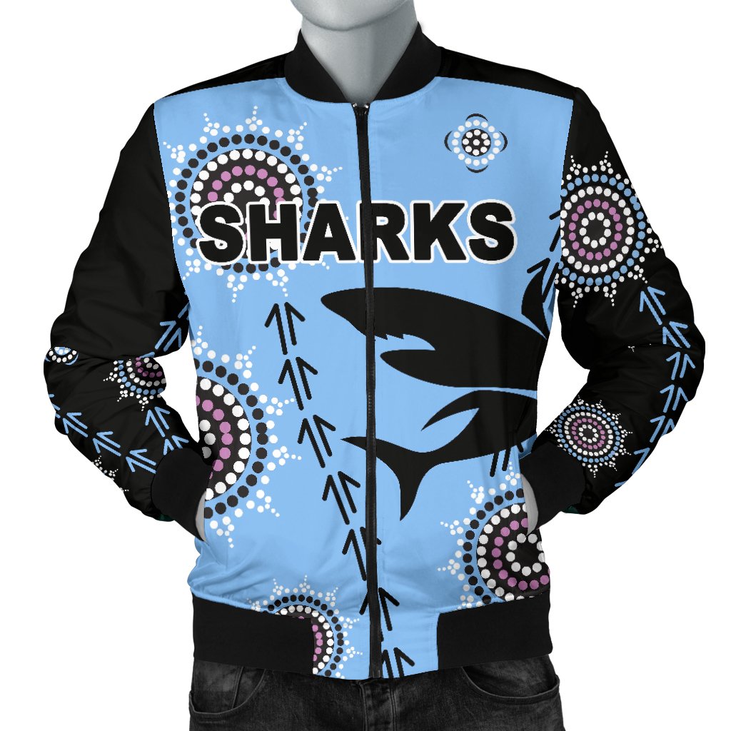 cronulla-mens-bomber-jacket-sharks-simple-indigenous-blue