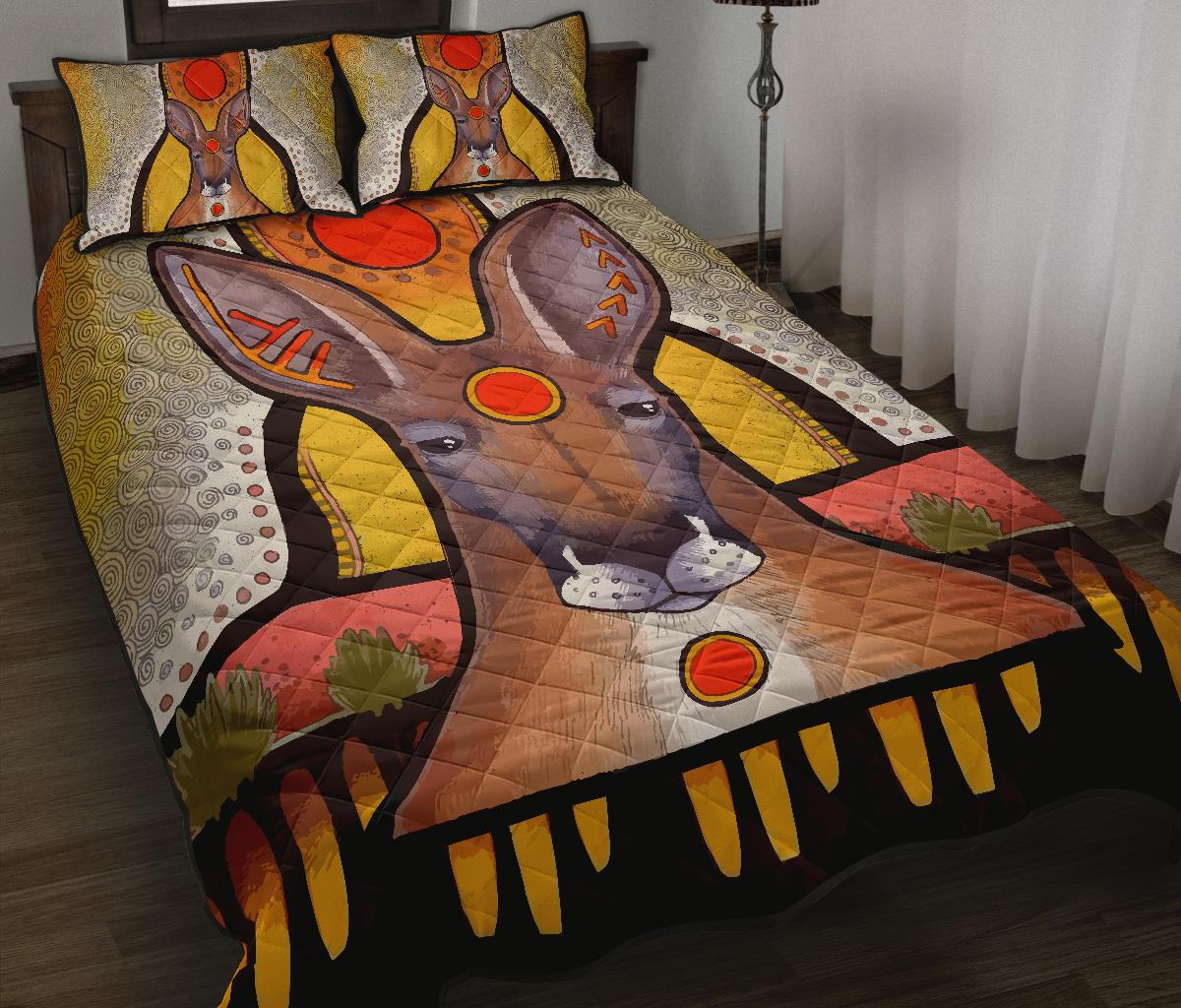 aboriginal-quilt-cover-set-kangaroo-painting-uluru-patterns