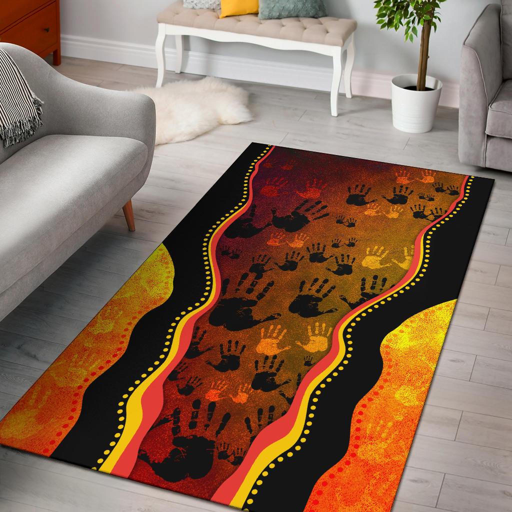 area-rug-aboriginal-rock-painting-hand-art-golden-style