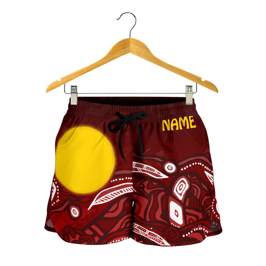 [Custom Text] Aboriginal Women's Shorts - Red Landscape - Vibe Hoodie