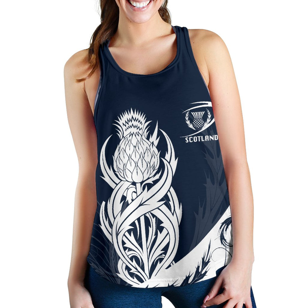 Scottish Rugby Women's Racerback Tank Thistle Vibes - Navy - Vibe Hoodie
