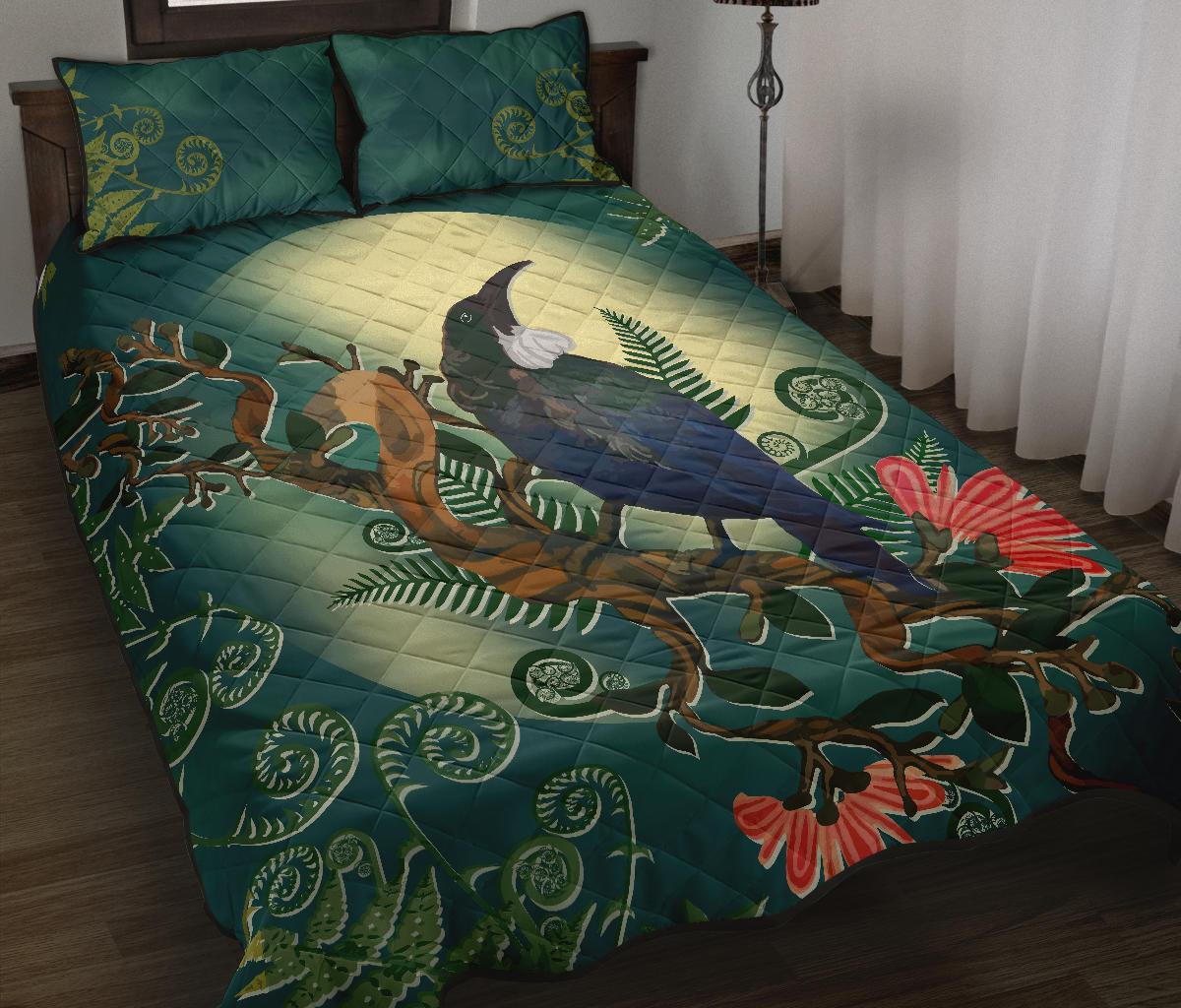 tui-bird-new-zealand-quilt-bed-set