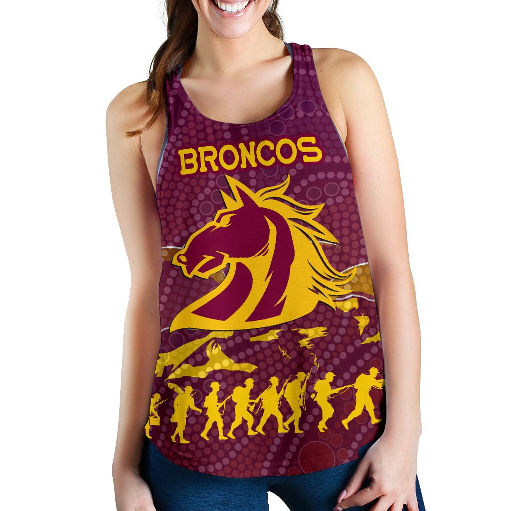 Brisbane Broncos Women Racerback Tank Anzac Day Country Style - Vibe Hoodie