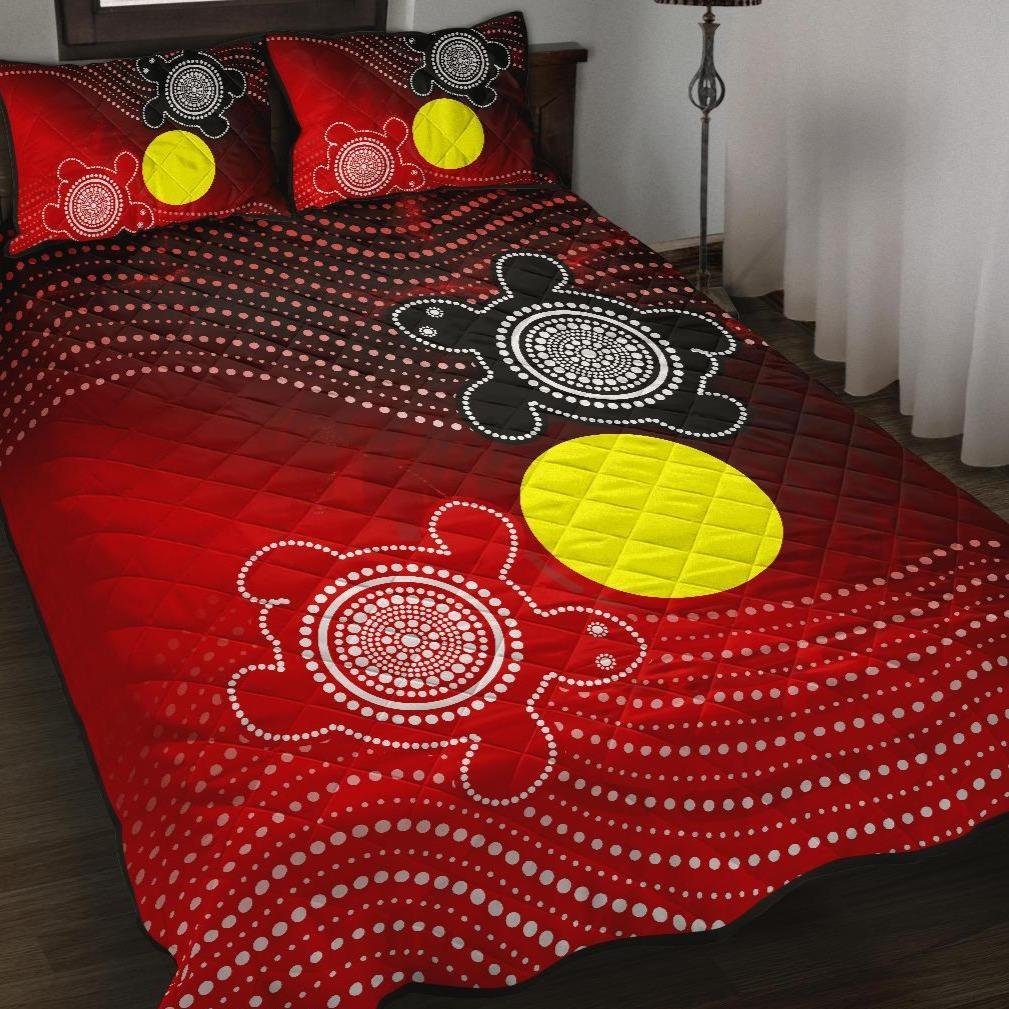 aboriginal-quilt-bed-set-indigenous-circle-dot-painting-style
