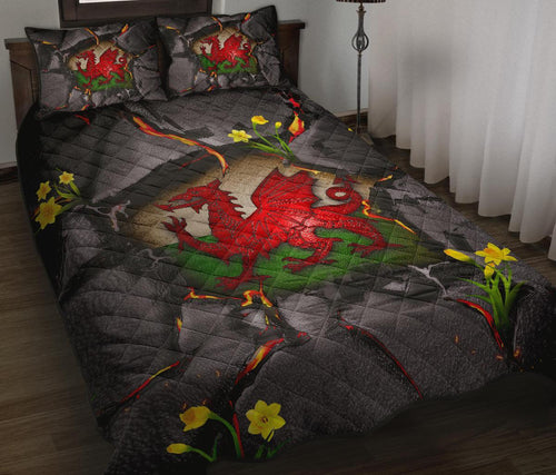 wales-quilt-bed-set-welsh-dragon-daffodil-lava