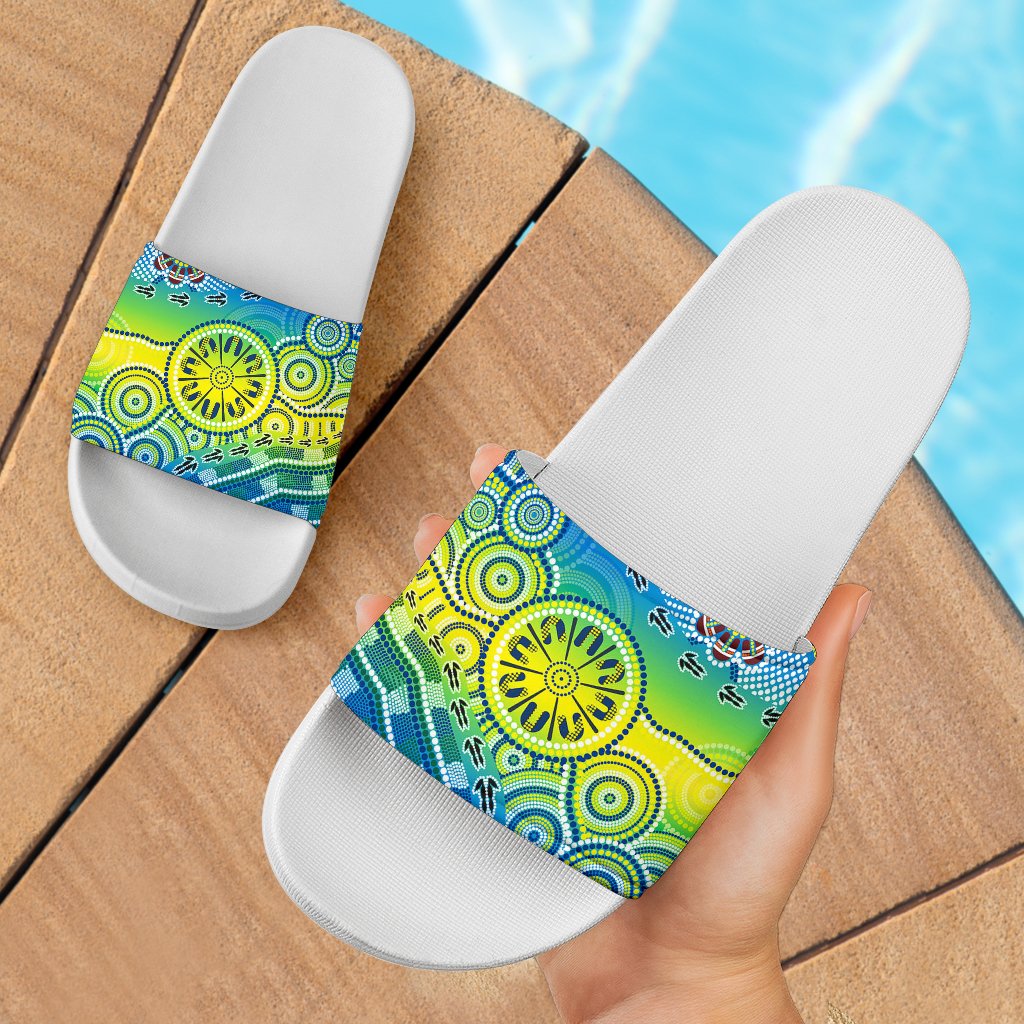 aboriginal-slide-sandals-aboriginal-patterns-ver03-white