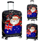 christmas-personalised-luggage-covers-australia-santa-claus-hold-the-flag-black