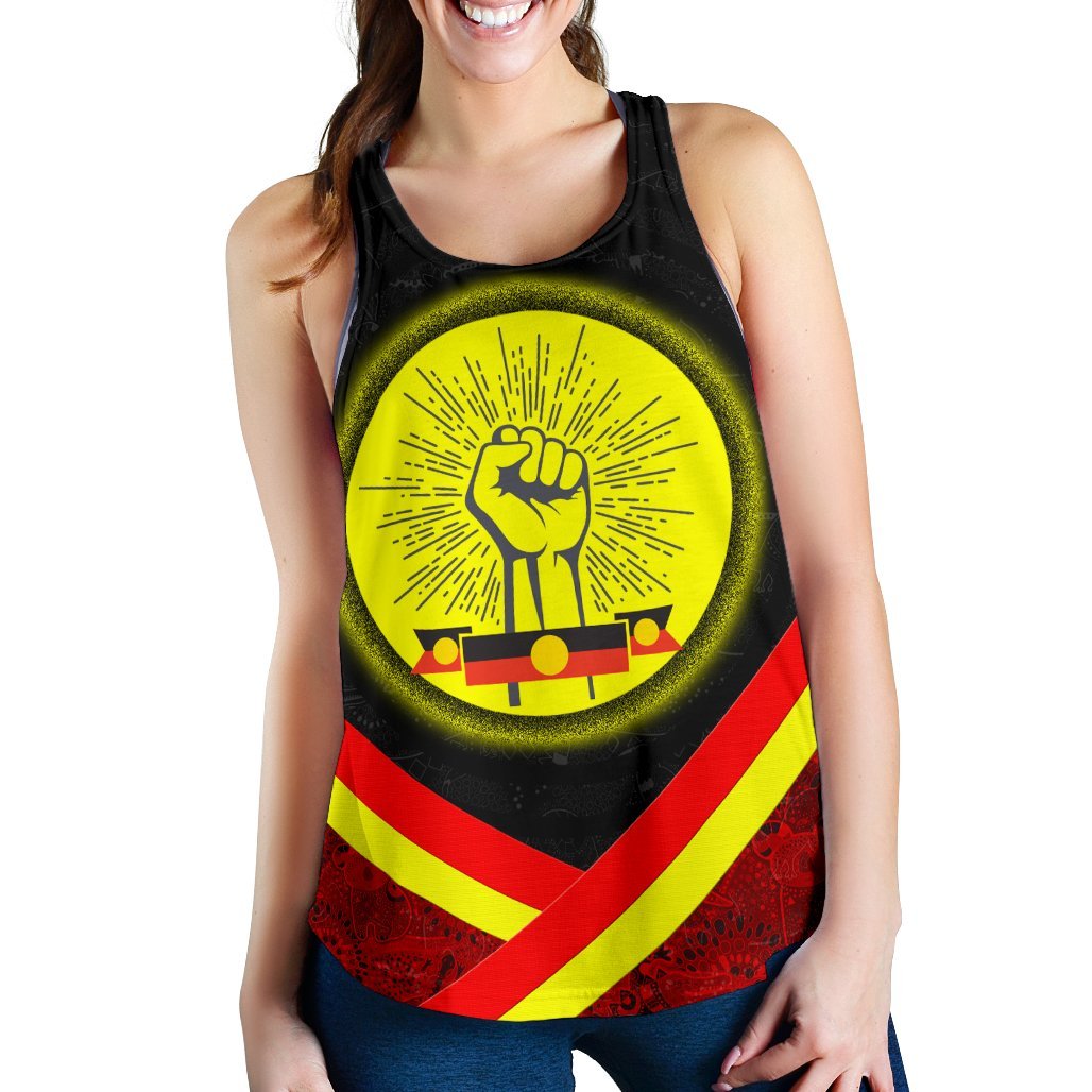 Racerback Tanks - Aboriginal Flag And Animals Pattern - Vibe Hoodie