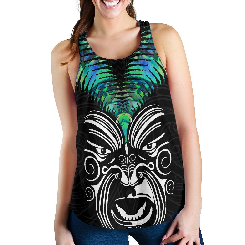 New Zealand Maori Moko Women'S Racerback Tank Paua Shell - Vibe Hoodie