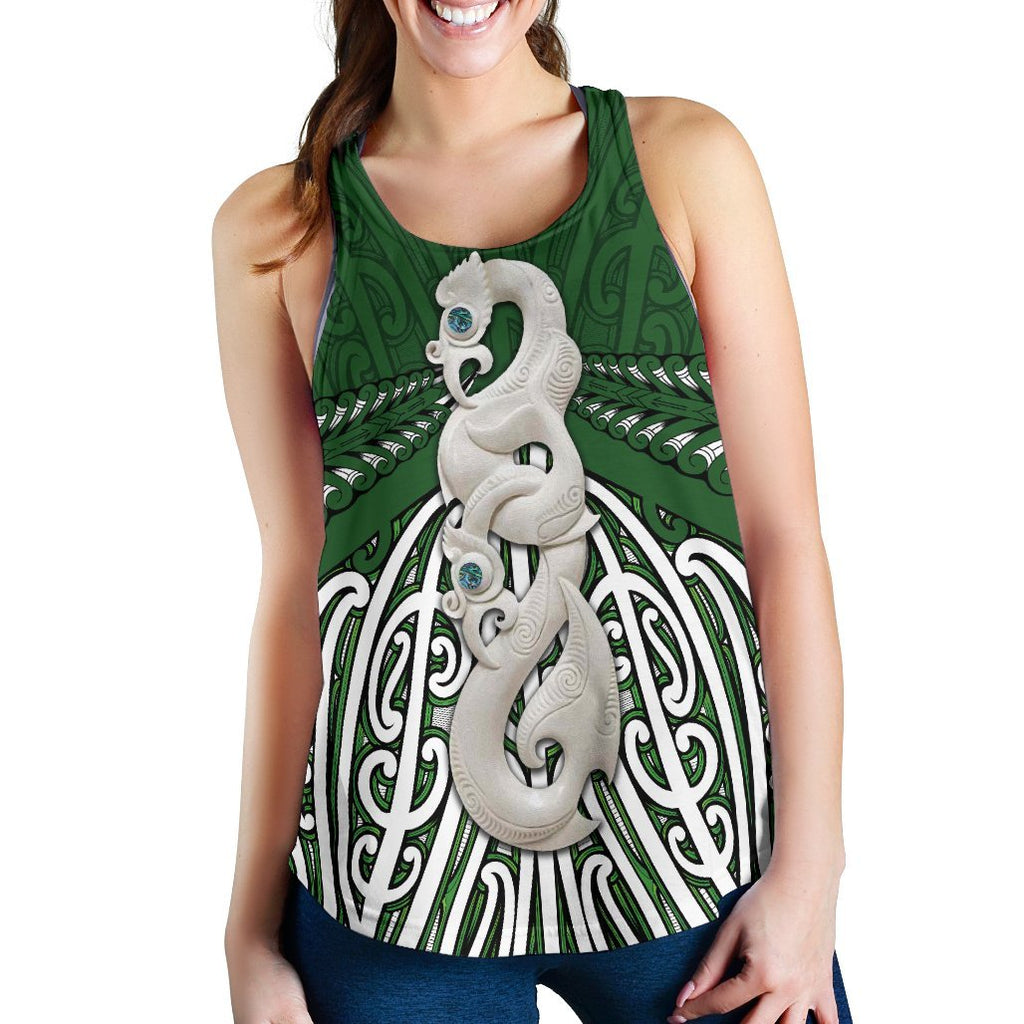 Maori Moko Tattoo Racerback Tank, Manaia Pounamu - Vibe Hoodie