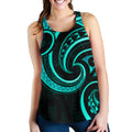 New Zealand Maori Mangopare Women Racerback Tank Polynesian - Turquoise - Vibe Hoodie