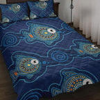 aboriginal-quilt-bed-set-indigenous-turtle-patterns