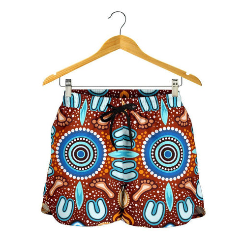 Aboriginal All Over Print Women's Shorts - Indigenous Circle Dot Painting Ver02 - Vibe Hoodie