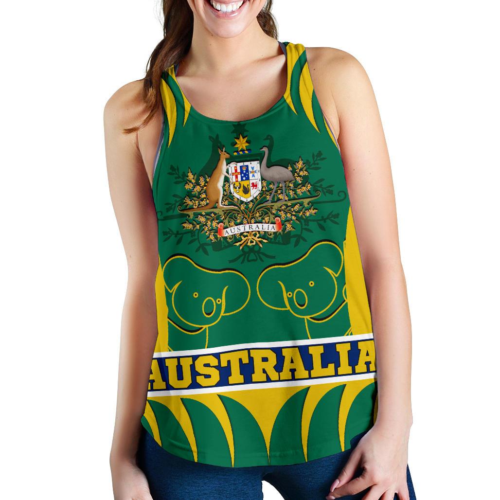 Racerback Tank - Australian Coat Of Arms Tank Koala - Vibe Hoodie