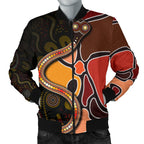 bomber-jacket-aboriginal-snake-with-dot-painting