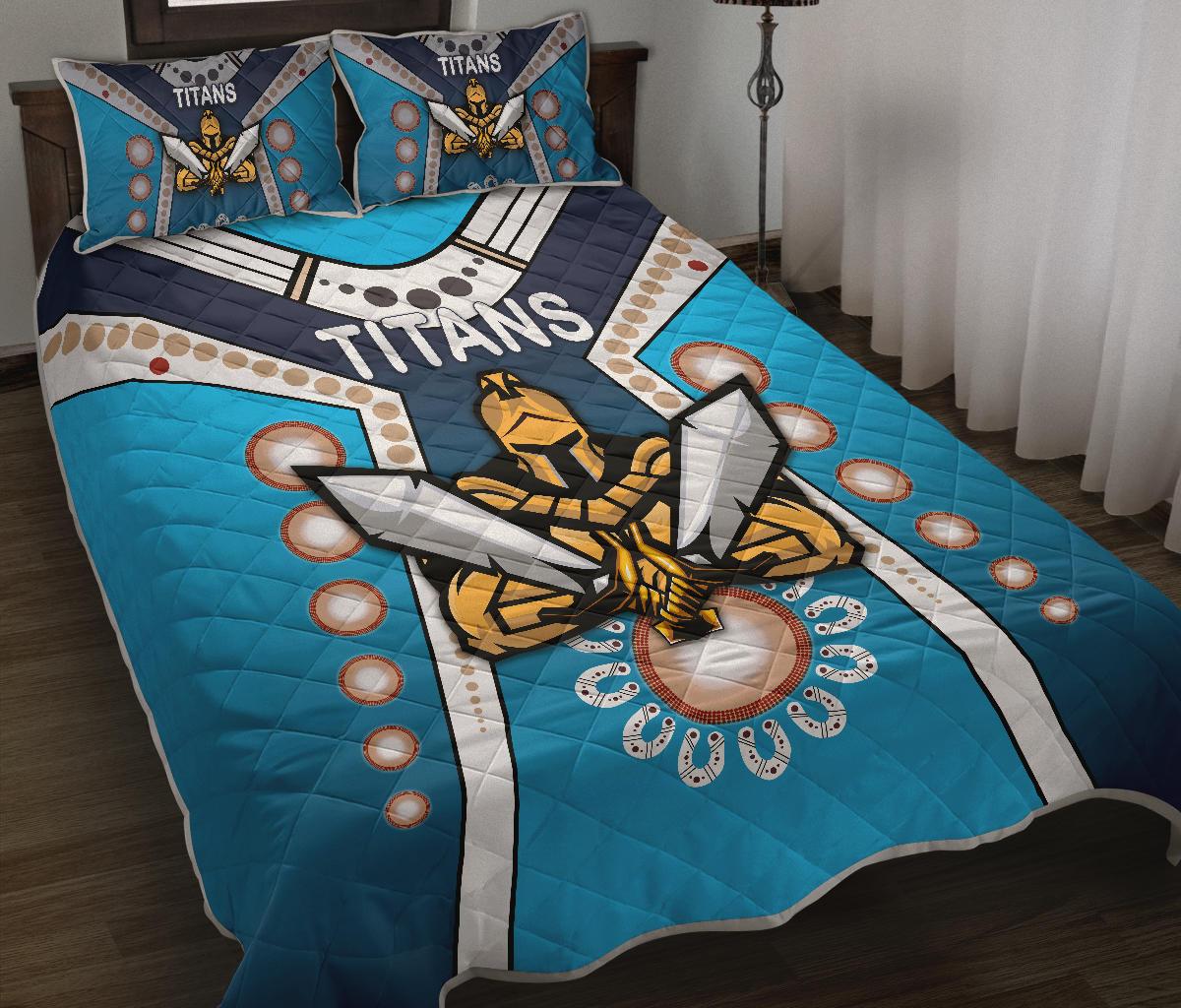 gold-coast-quilt-bed-set-titans-gladiator-simple-indigenous