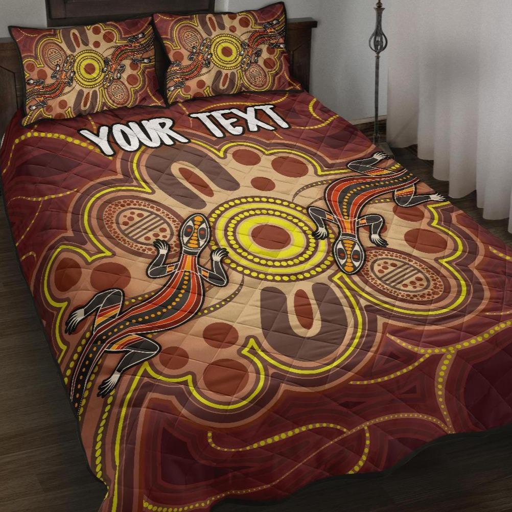 custom-aboriginal-quilt-bed-set-indigenous-lizard-dot-painting-art