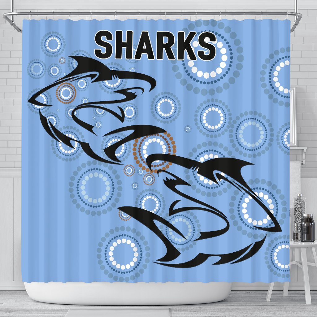 cronulla-shower-curtain-sharks-unique-indigenous