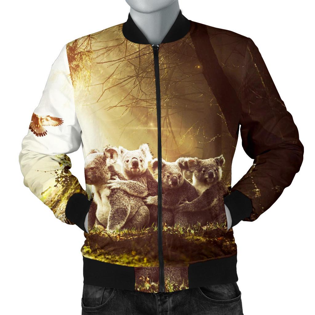 mens-bomber-jacket-koala-family-landscape-art