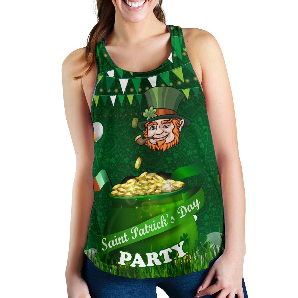 Patrick's Day Women Racerback Tank Shamrock Festival Style - Vibe Hoodie