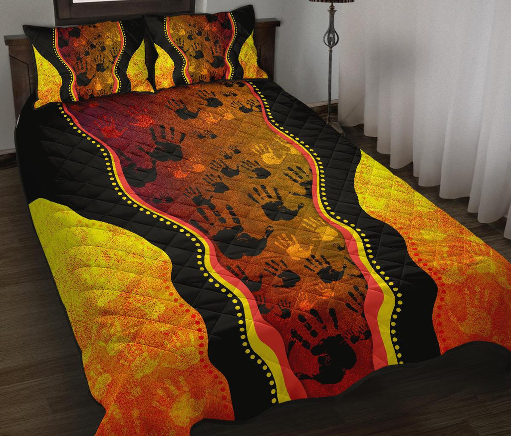 aboriginal-quilt-cover-set-aboriginal-rock-painting-hand-art-golden-style