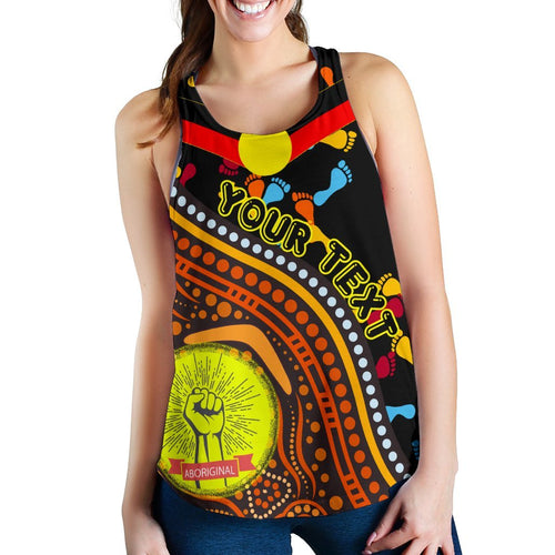 Custom  Racerback Tanks - Aboriginal Style & Flag, Dot Painting - Vibe Hoodie
