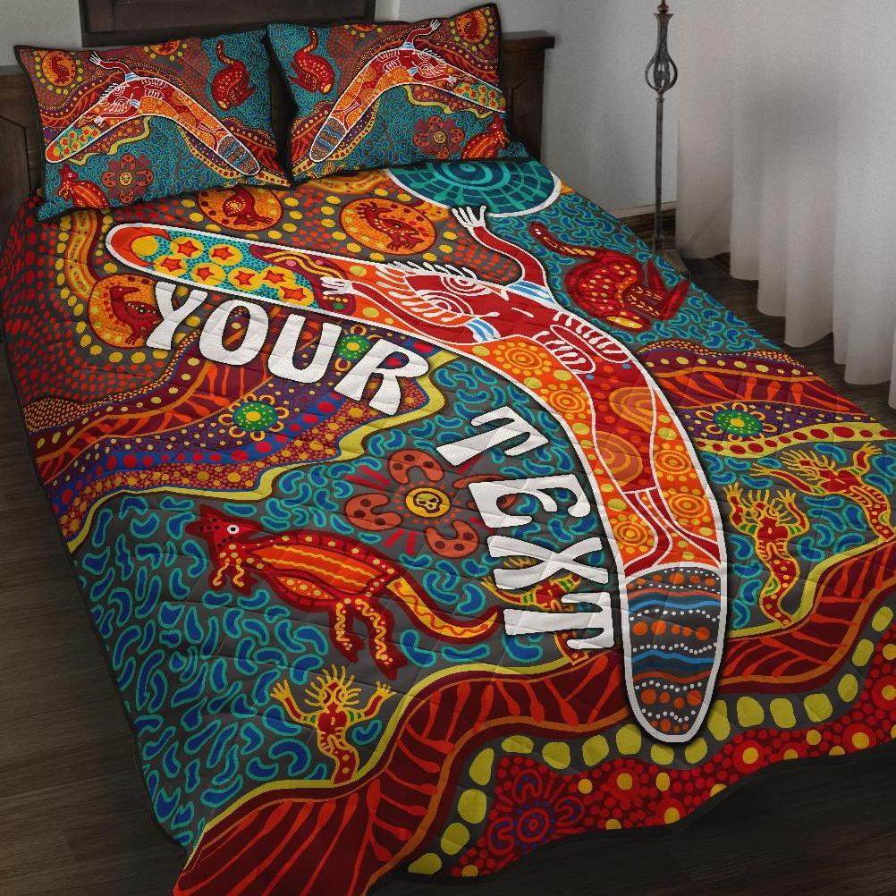 aboriginal-personalised-quilt-bed-set-indigenous-boomerang