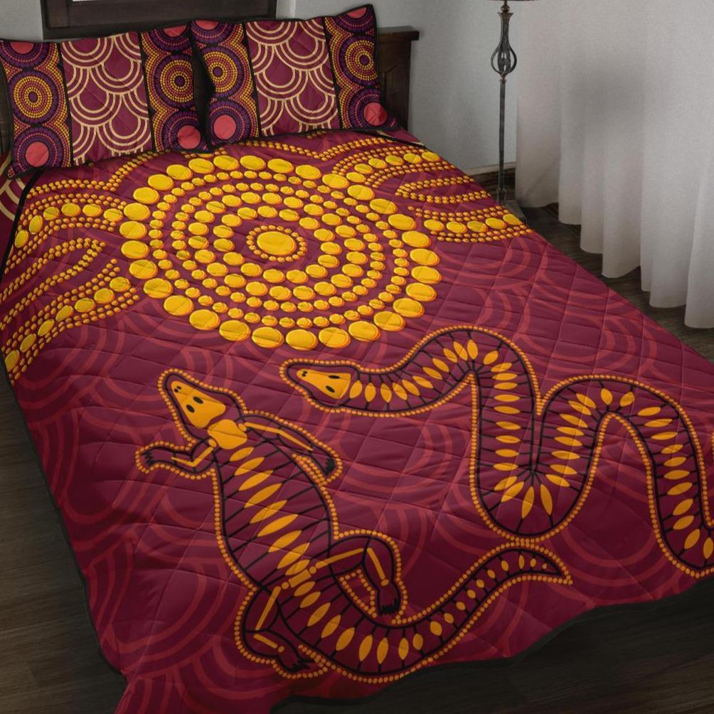 aboriginal-quilt-bed-set-aboriginal-snake-and-alligator