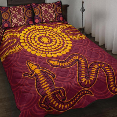 aboriginal-quilt-bed-set-aboriginal-snake-and-alligator