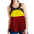 Aboriginal Women's Racerback Tank, Aboriginal Lives Matter Flag Sun Dot Painting - Vibe Hoodie