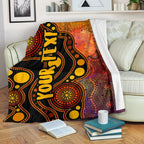 custom-text-aboriginal-premium-blanket-australia-indigenous-flag-circle-dot-painting-art-golden