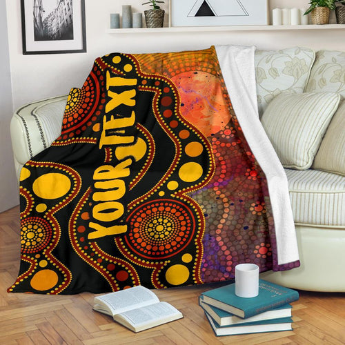 custom-text-aboriginal-premium-blanket-australia-indigenous-flag-circle-dot-painting-art-golden