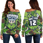(Custom Personalised) Raiders Women's Off Shoulder Sweater Canberra Indigenous - Vibe Hoodie