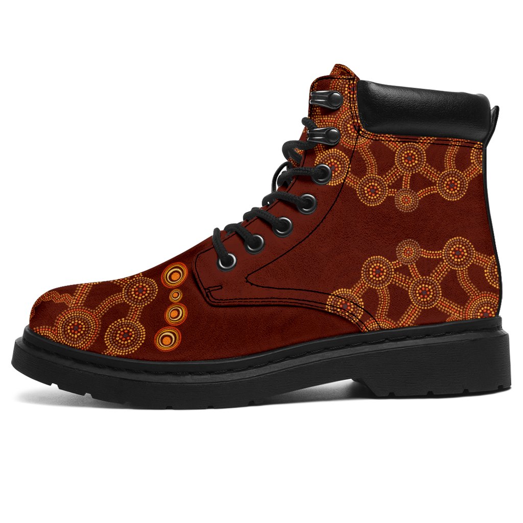 aboriginal-boots-circle-dot-painting-aussie-flowers-all-season