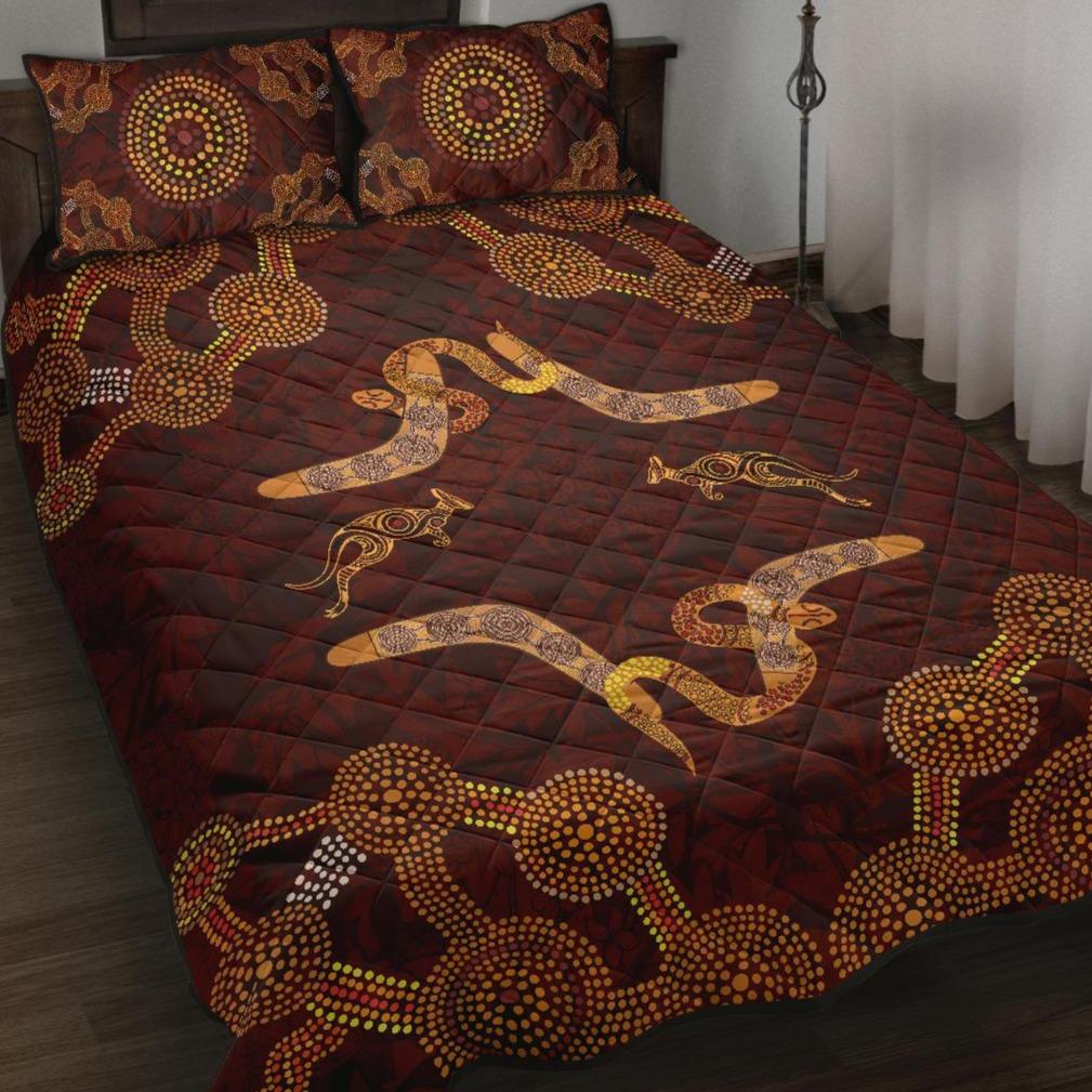 aboriginal-quilt-bed-set-snake-kangaroo-dot