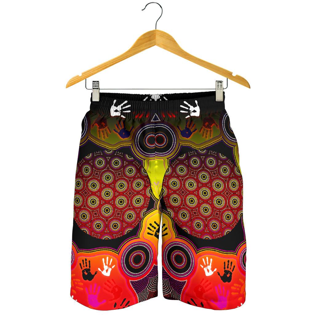 aboriginal-mens-shorts-indigenous-circle-dot-painting-hand-art