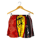 Aboriginal Women's Shorts - Dreamtime Koori Dance & Dot Acrylic Paint - Vibe Hoodie