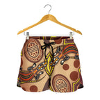 Aboriginal Women's Shorts, Indigenous Lizard Dot Painting Art - Vibe Hoodie