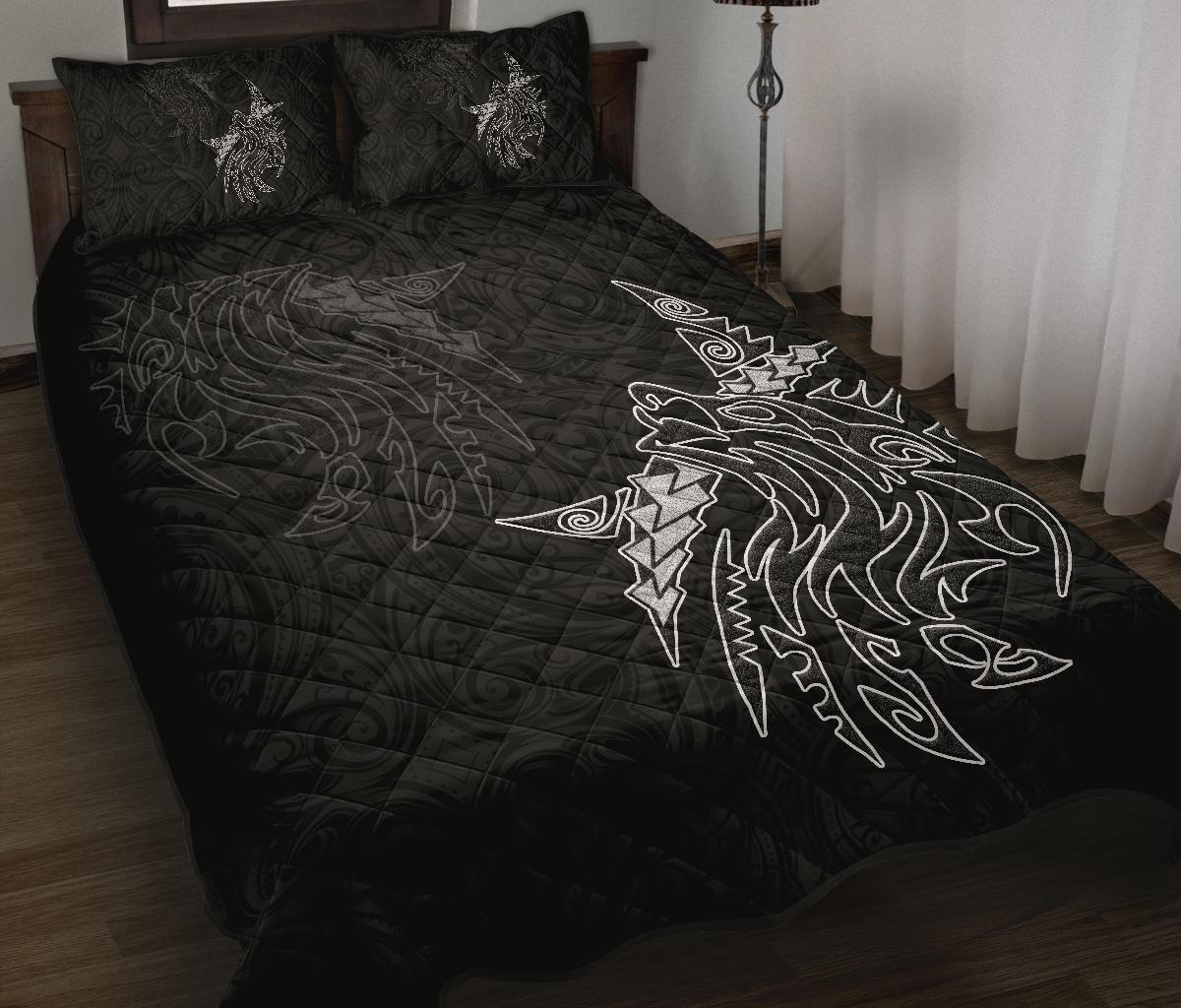 new-zealand-maori-tattoo-wolf-quilt-bed-set