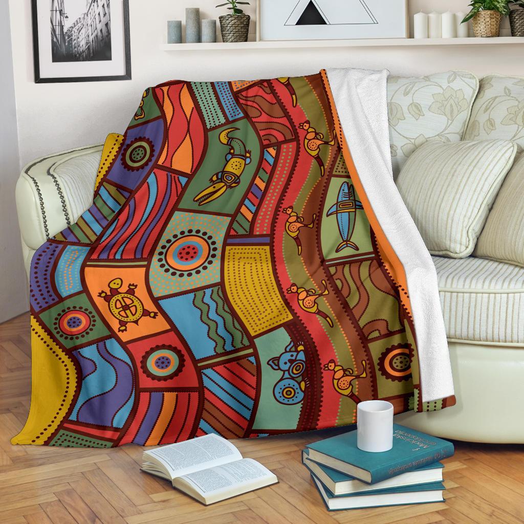 premium-blanket-aboriginal-art-with-animals