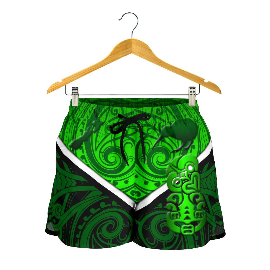 New Zealand Maori Rugby Women Shorts Pride Version - Green - Vibe Hoodie