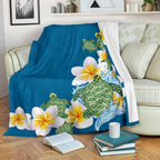 plumeria-sea-turtle-premium-blanket