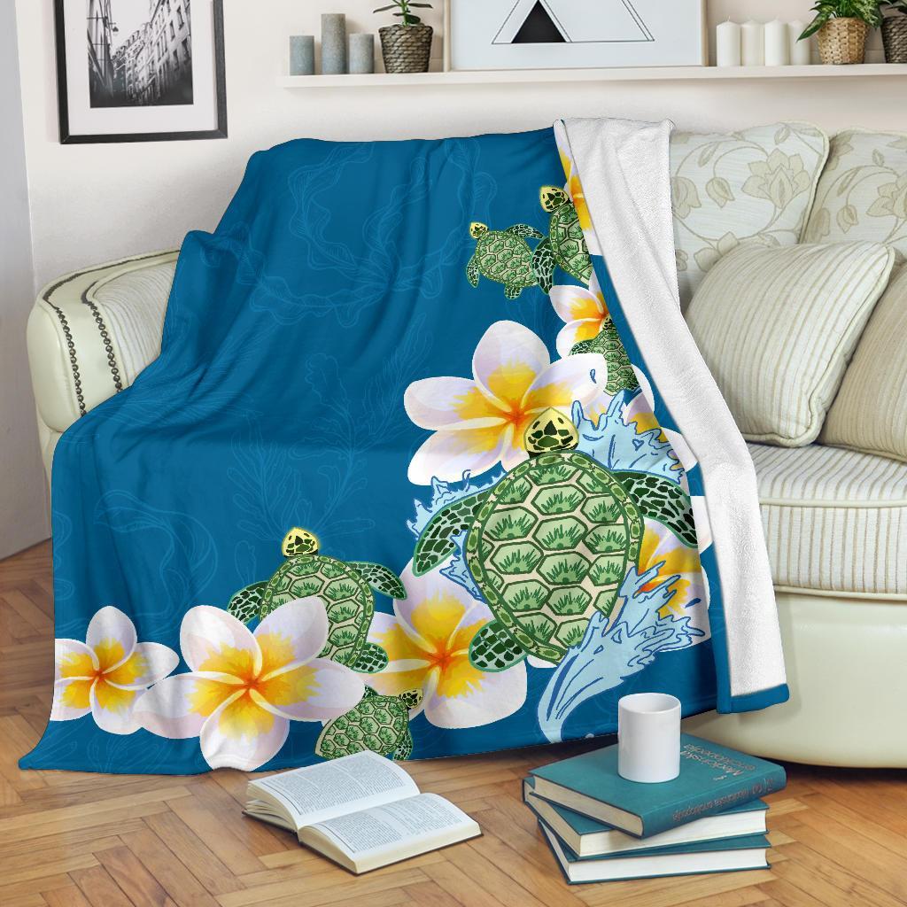 plumeria-sea-turtle-premium-blanket