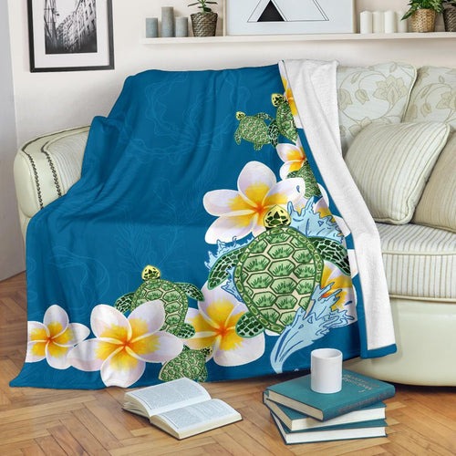 plumeria-sea-turtle-premium-blanket