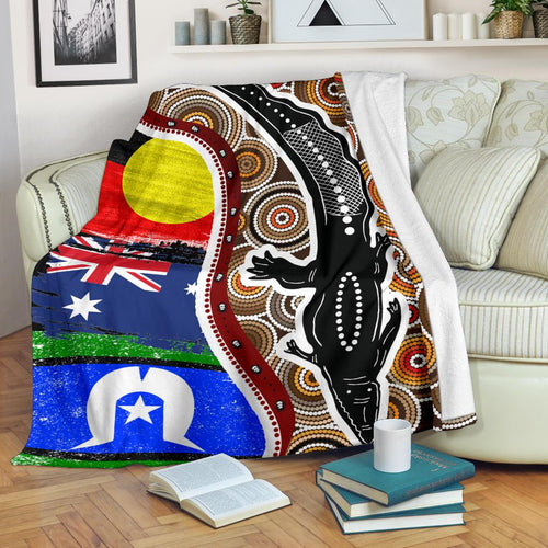 premium-blanket-australian-aboriginal-crocodile-with-naidoc-flags